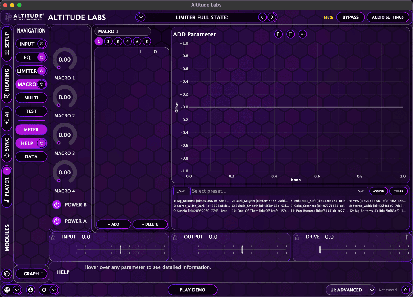 Macro Assignment Panel