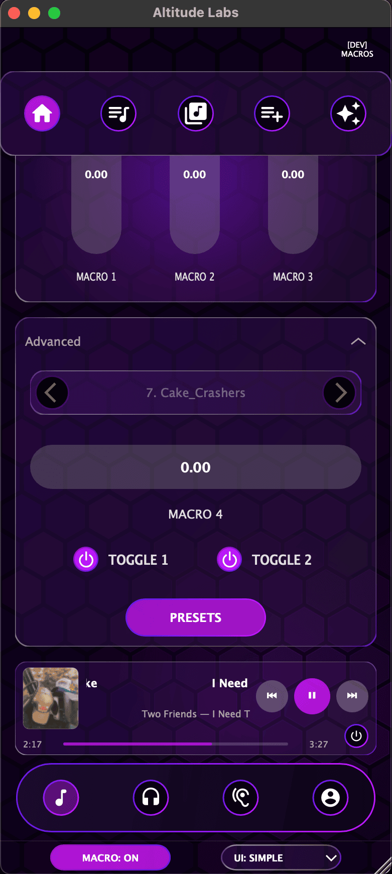 Preset Access — Simple View
