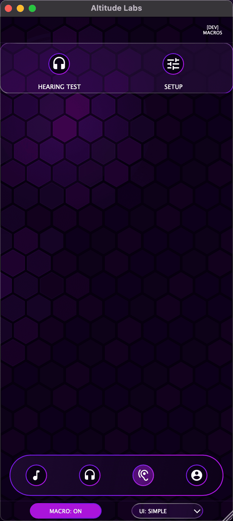 Hearing Tab — Simple View