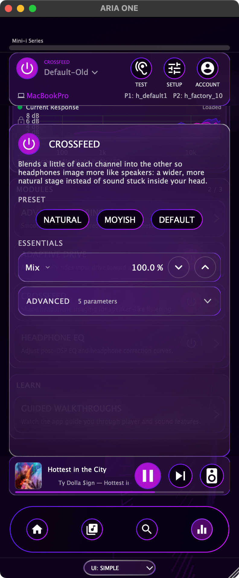 Module sheet — Crossfeed