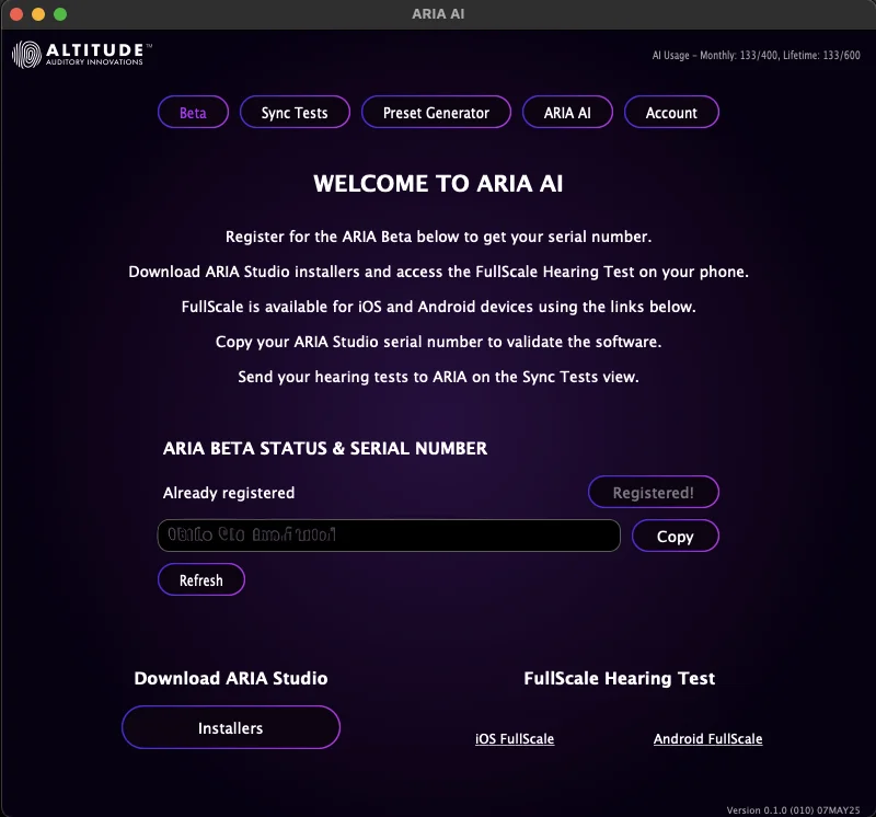 ARIA AI Beta