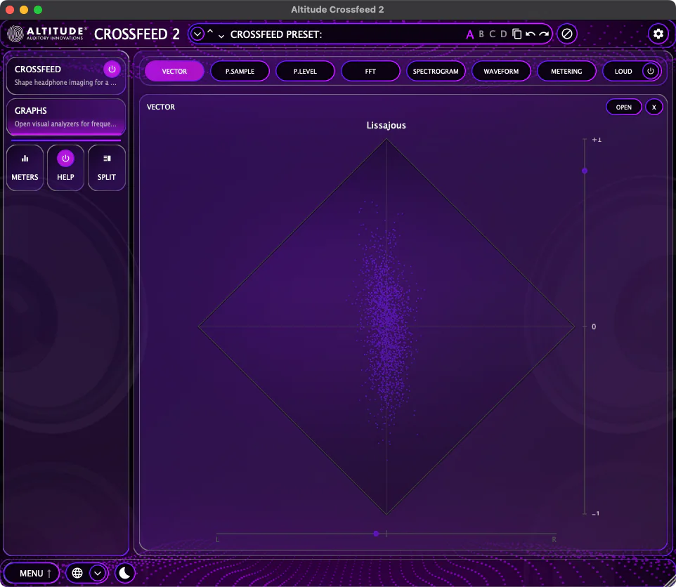 Crossfeed 2 Lissajous vectorscope
