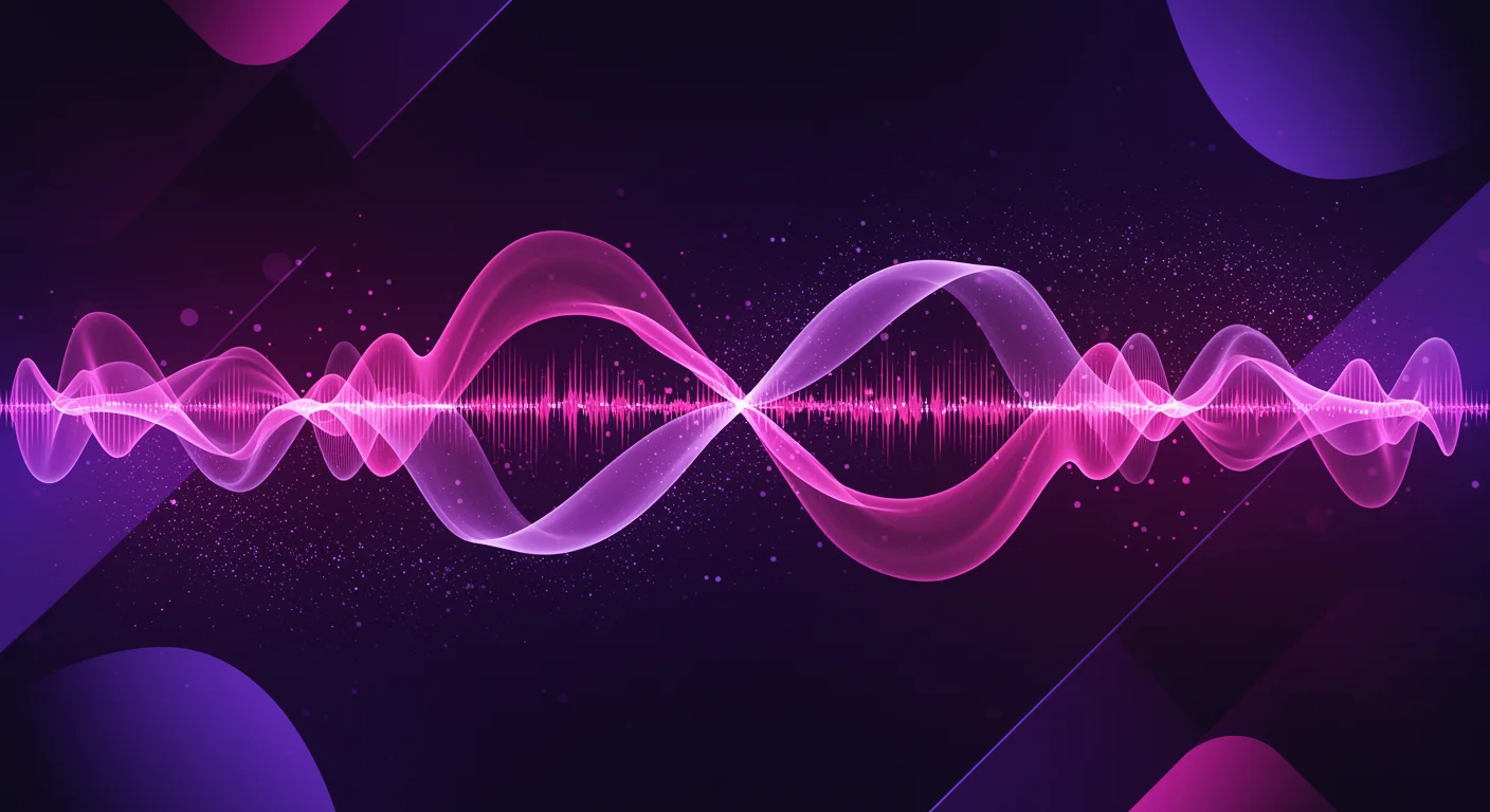 Abstract artistic representation of audio crosstalk with intertwining sound waves